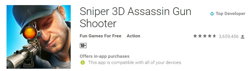 Tireur d'élite 3D Assassin Gun Shooter Google Play