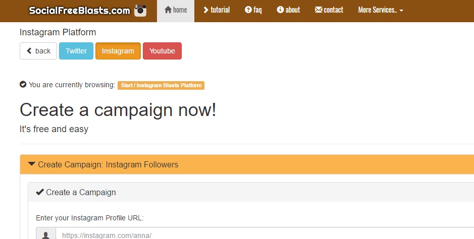 SocialFreeBlasts for instagram