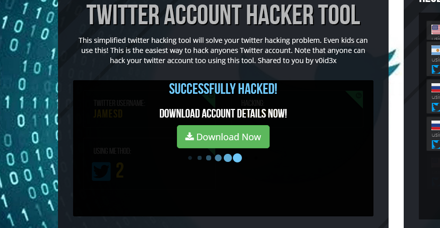 Twitter hack tool - download hacked account details