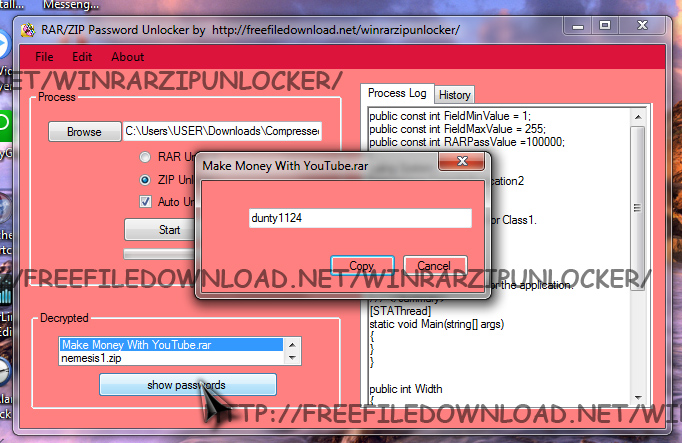 hack zip password protected file