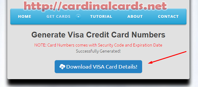 Get Working VISA Credit Card Numbers + CVV or Security Code