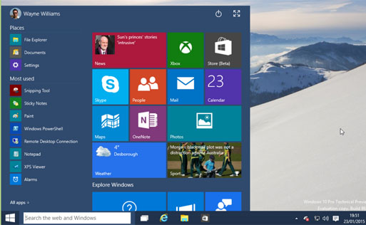 Schermafbeelding van Windows 10