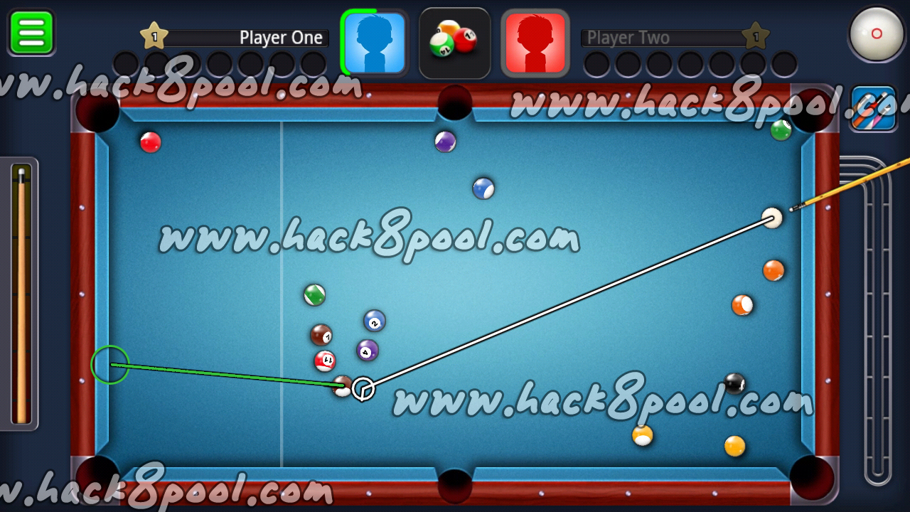 Hack de línea de objetivo de piscina de 8 bolas