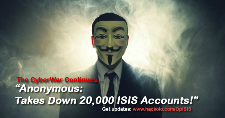 Anonyme supprime 20000 comptes ISIS