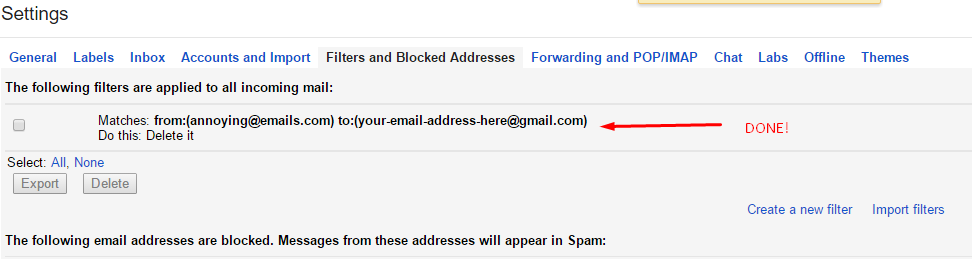 E-Mails blockieren 4