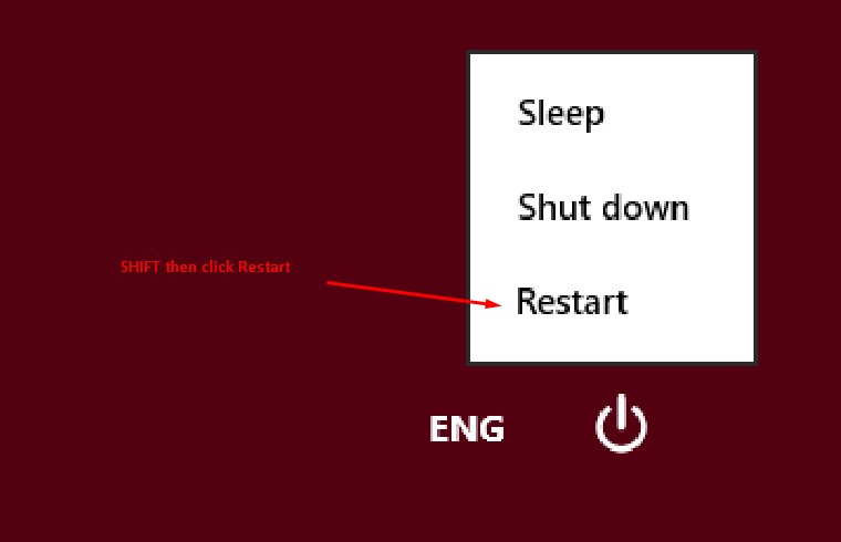 Mod sigur cu Shift și Repornire