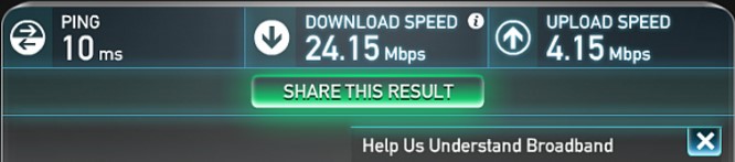 Speed Test Result