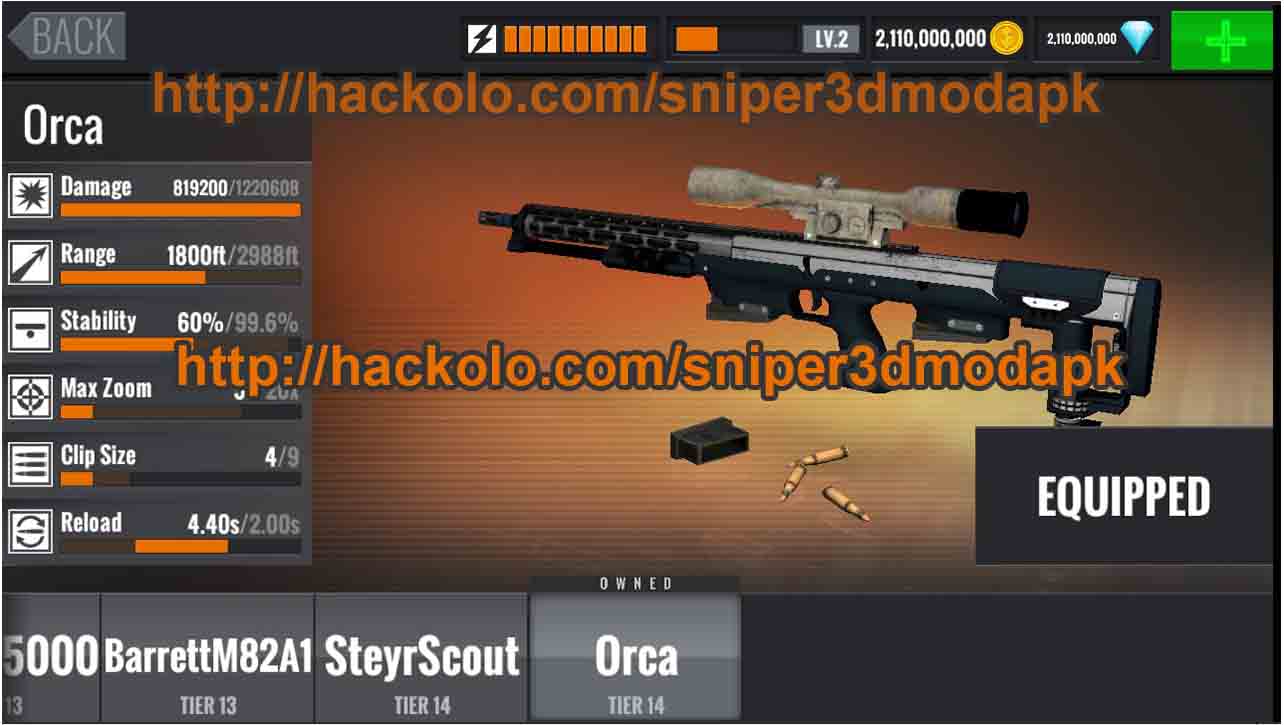 Sniper 3D Unlimited Coins and Diamonds