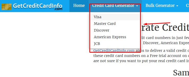 gefälschte Kreditkartennummern