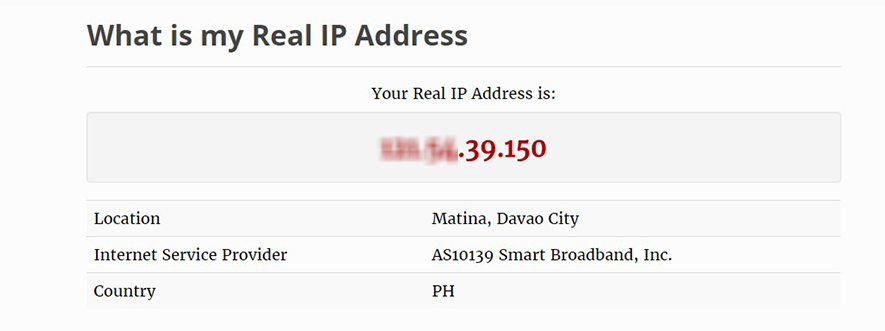 Dirección IP real