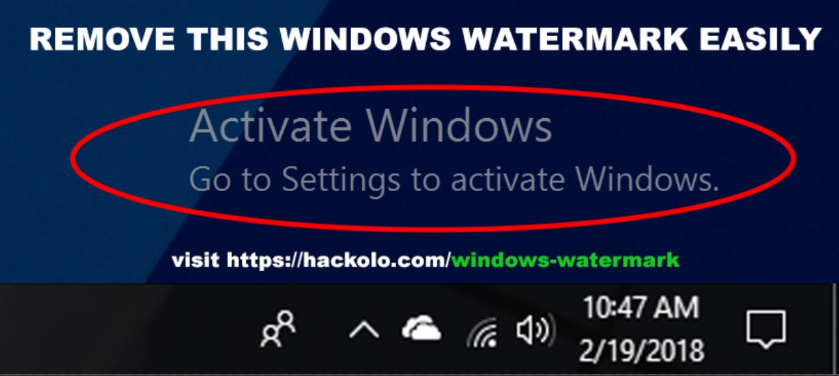Supprimer Activer rapidement le filigrane Windows