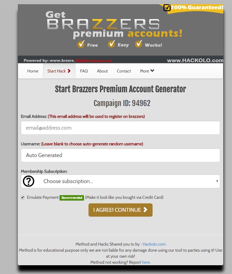 Gratis lijst met Brazzers-accounts