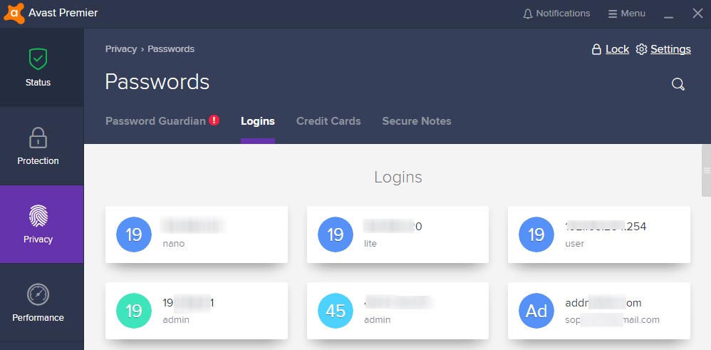 how to reset avast password master password