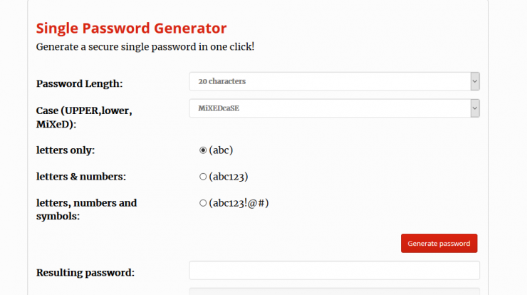 strong password generator chrome extension