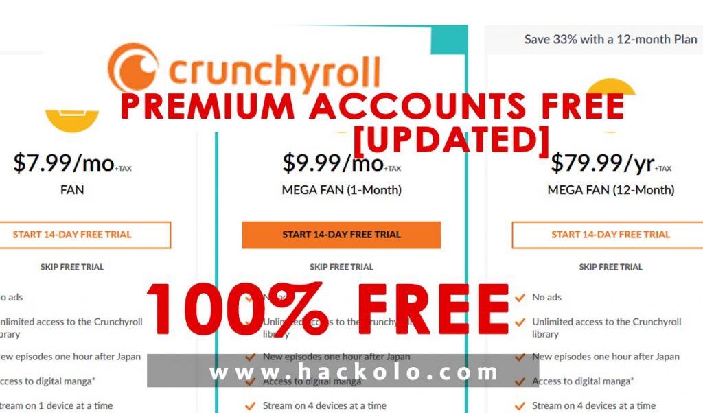 Crunchyroll Premium Accounts