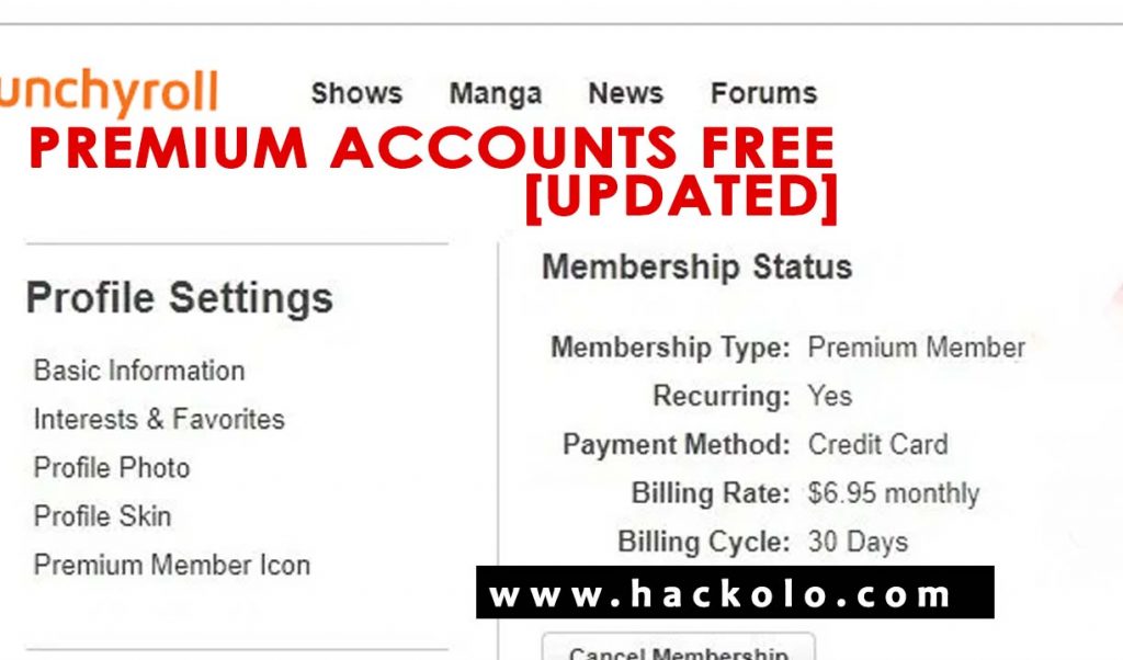 Free Crunchyroll Premium Accounts Proof