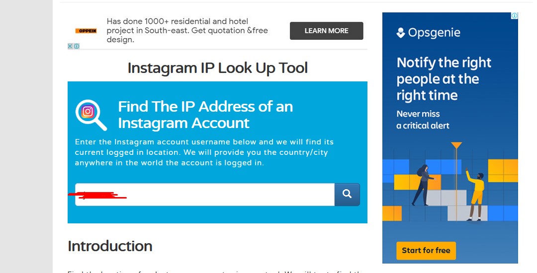 Find the IP address of Instagram Account