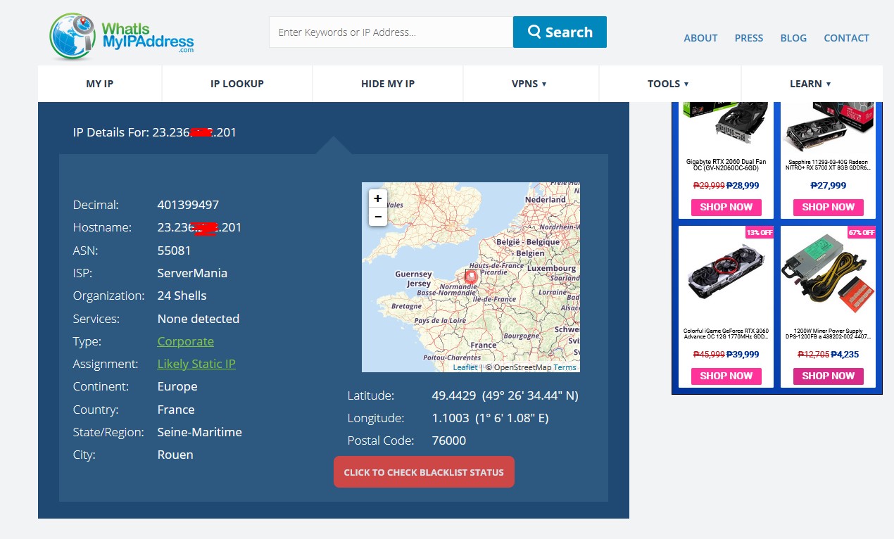 IPlocate.social VS whatismyipaddress.com