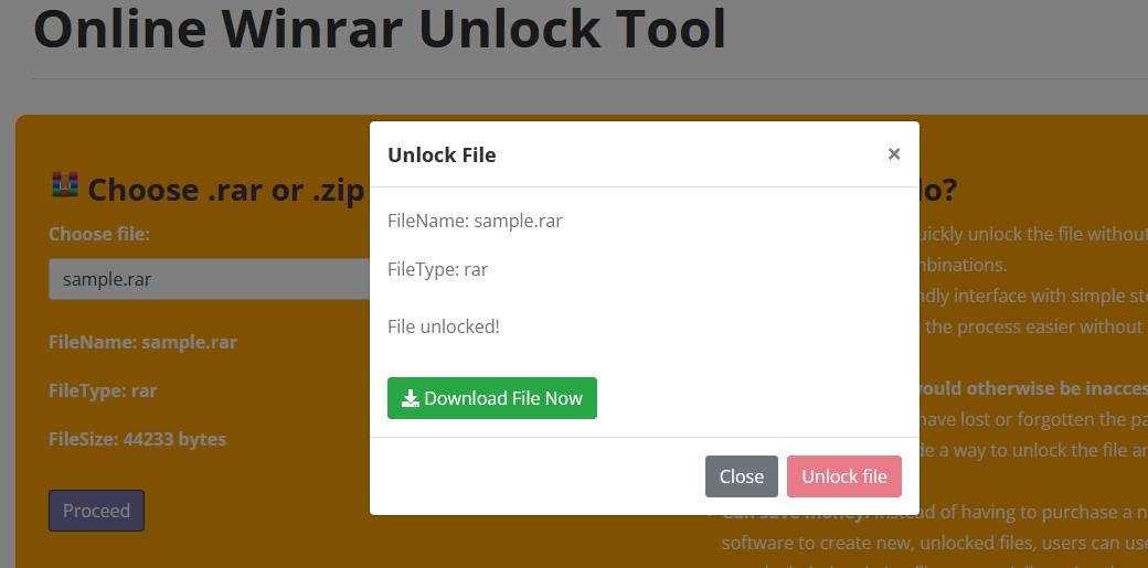 Unlock Winrar passwords Online